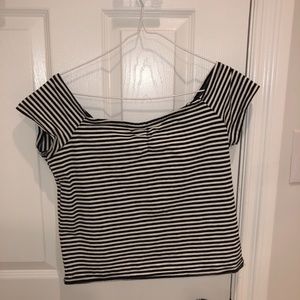 Black and white off the shoulder top!
